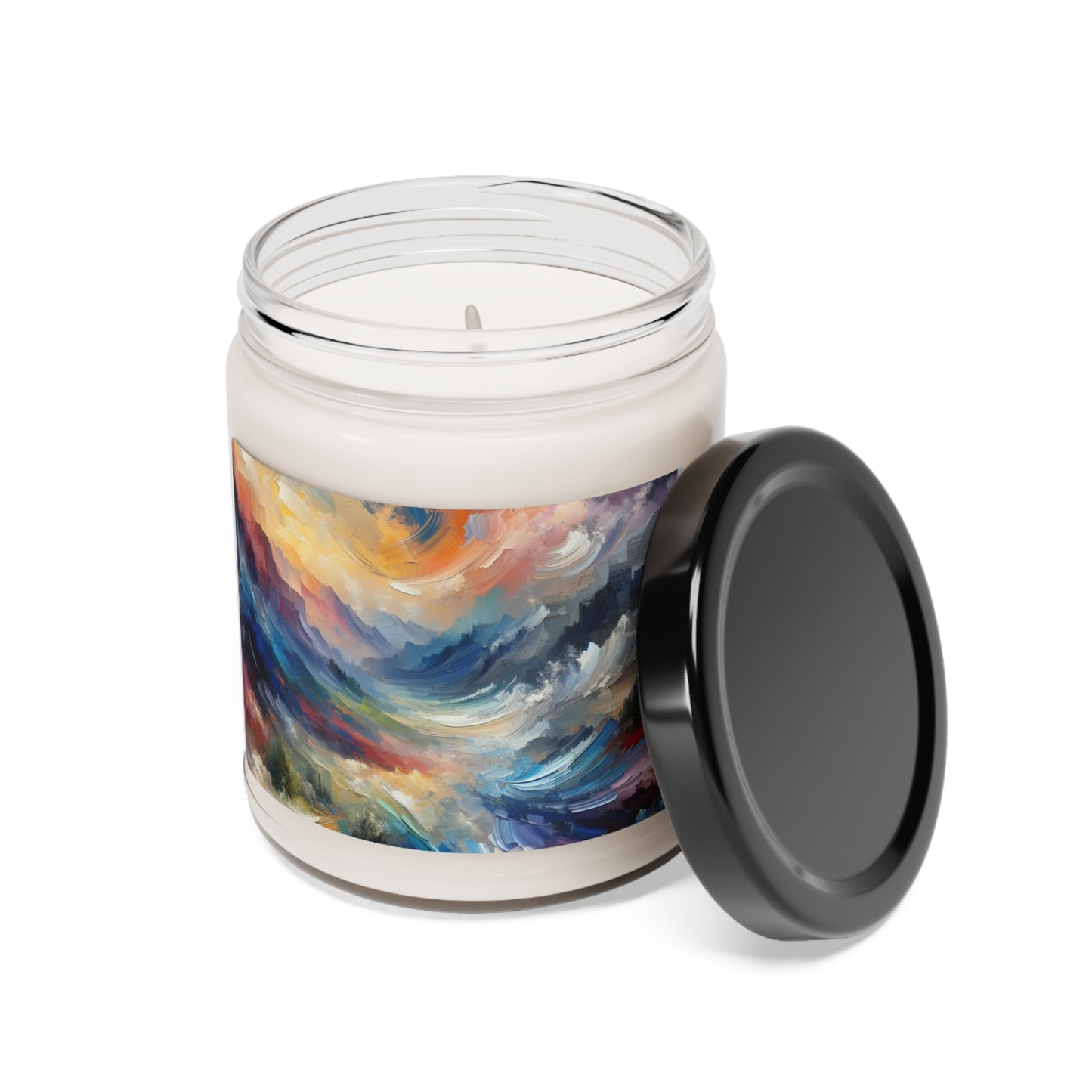 "Paysage abstrait : explorer les profondeurs émotionnelles à travers la couleur et la texture" - La bougie de soja parfumée Alien 9oz Style expressionnisme abstrait