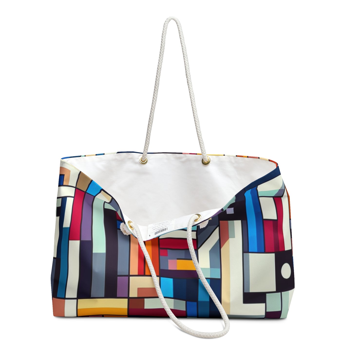 "Futuristic Cityscape: A Geometric Perception" - The Alien Weekender Bag Hard-edge Painting