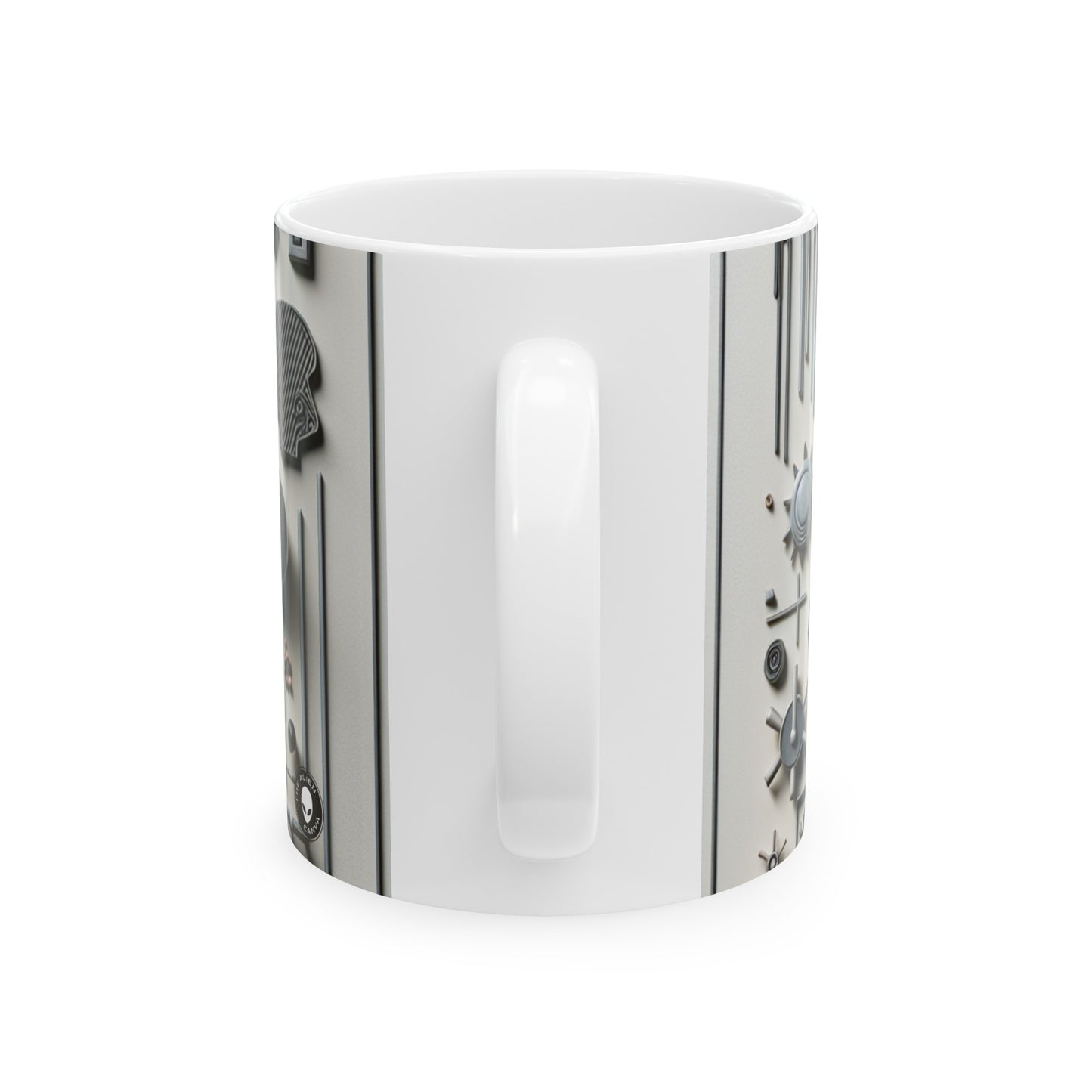 "Temporal Layers: Life's Journey Through Abstract Imagery" - The Alien Ceramic Mug 11oz Conceptual Art