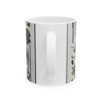 "Capas temporales: el viaje de la vida a través de imágenes abstractas" - The Alien Ceramic Mug 11oz Conceptual Art