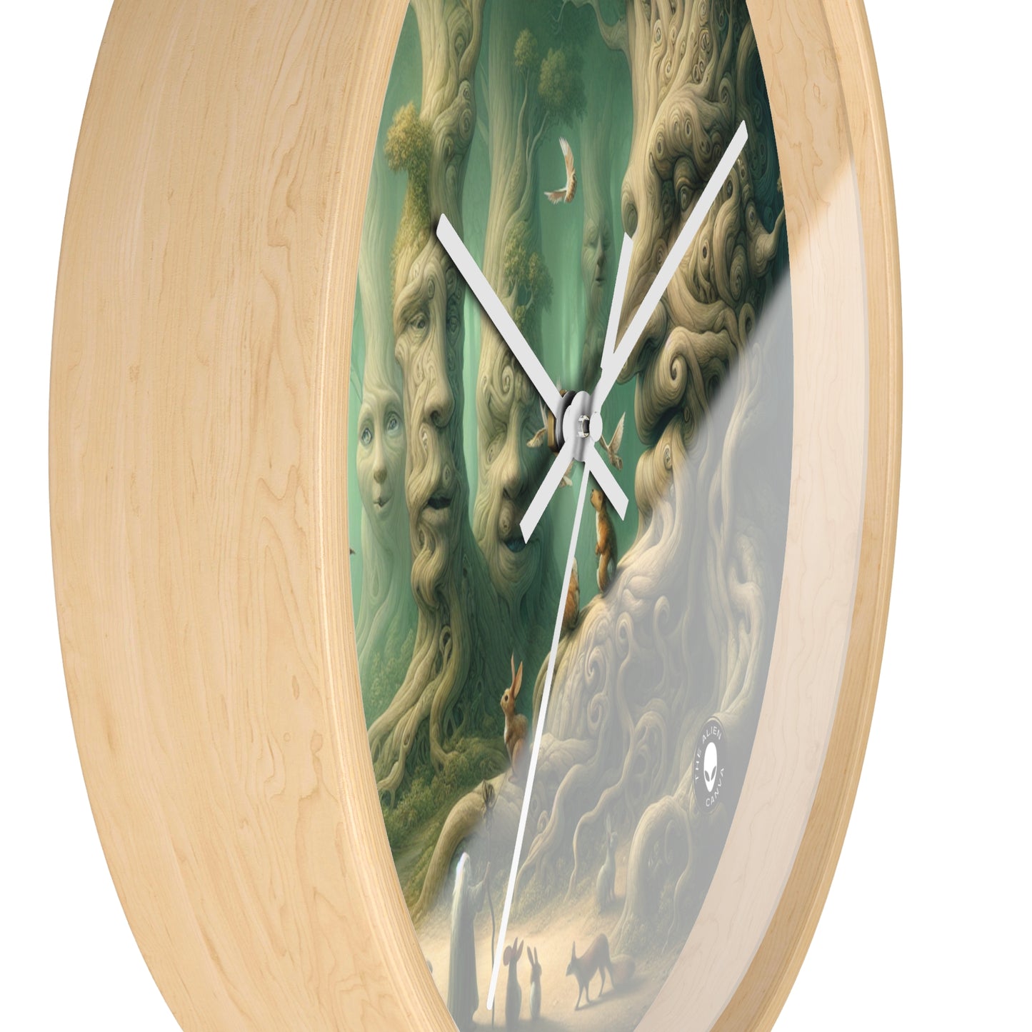 "Enchanted Whispering Forest" - The Alien Wall Clock