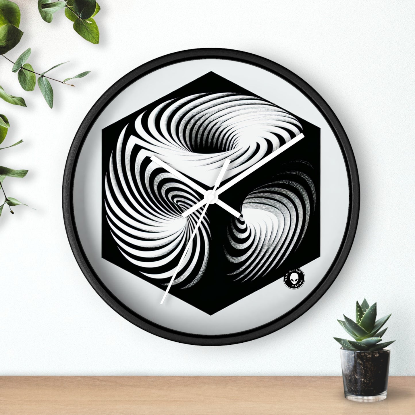 "Convolutional Cube: An Optical Illusion of Unceasing Movement" - The Alien Wall Clock Op Art