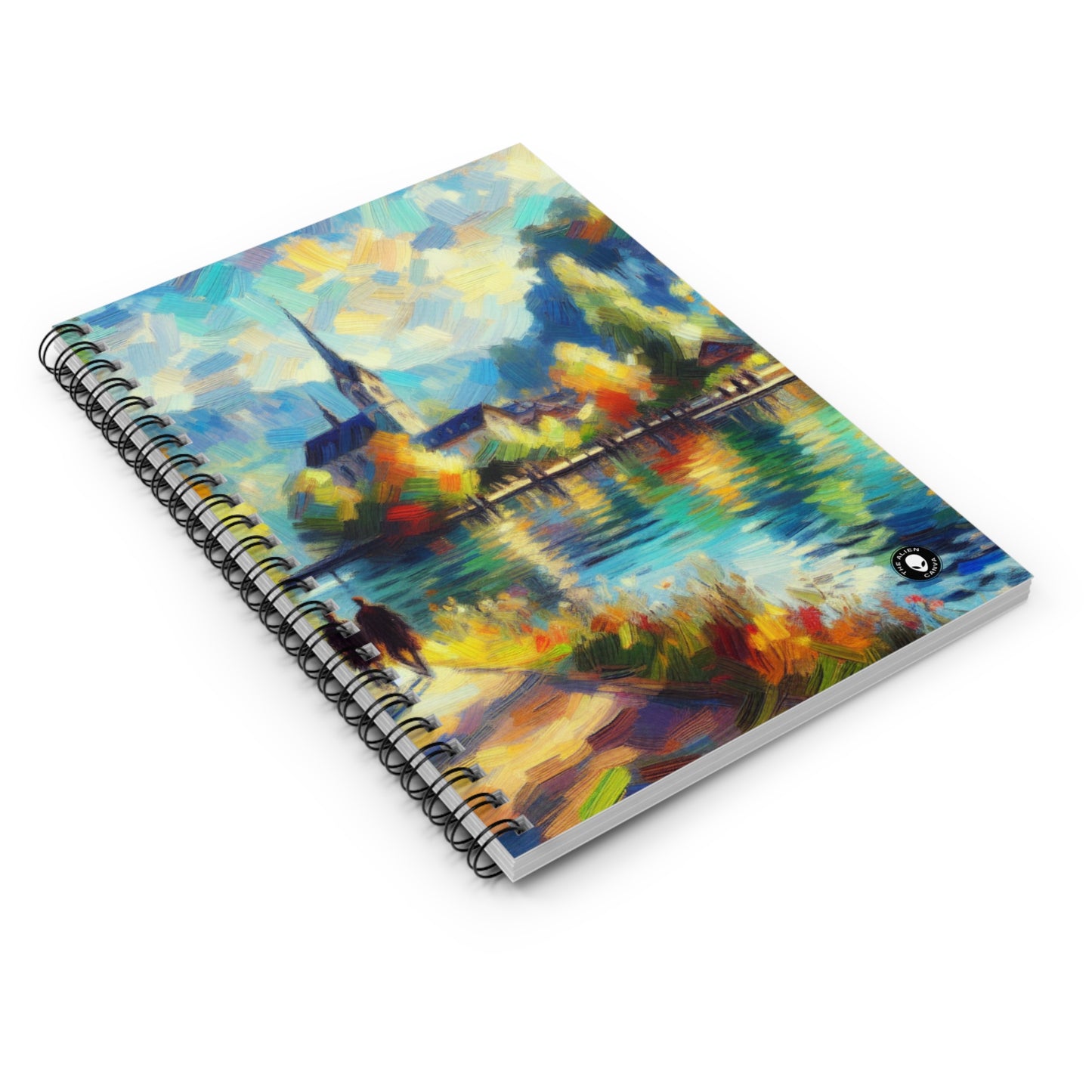 "Sunny Market Delight" - The Alien Spiral Notebook (Ruled Line) Impressionism