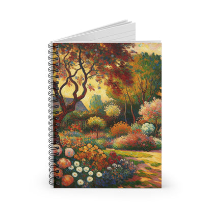 "Fauvist Garden Oasis" - The Alien Spiral Notebook (Ligne Lignée) Style Fauvisme