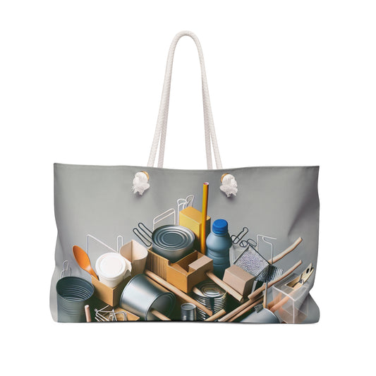 "Household Monochrome: Crafting a 3D Cubist Artwork" - The Alien Weekender Bag Cubism