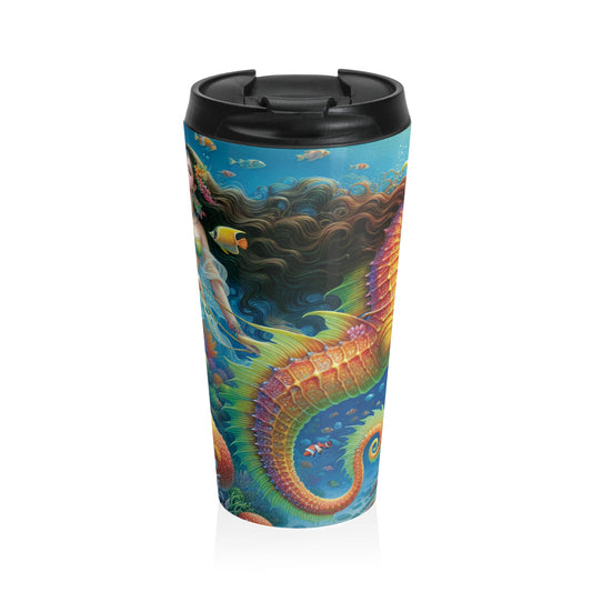 "El mágico viaje de la sirena en coral": taza de viaje de acero inoxidable de Alien