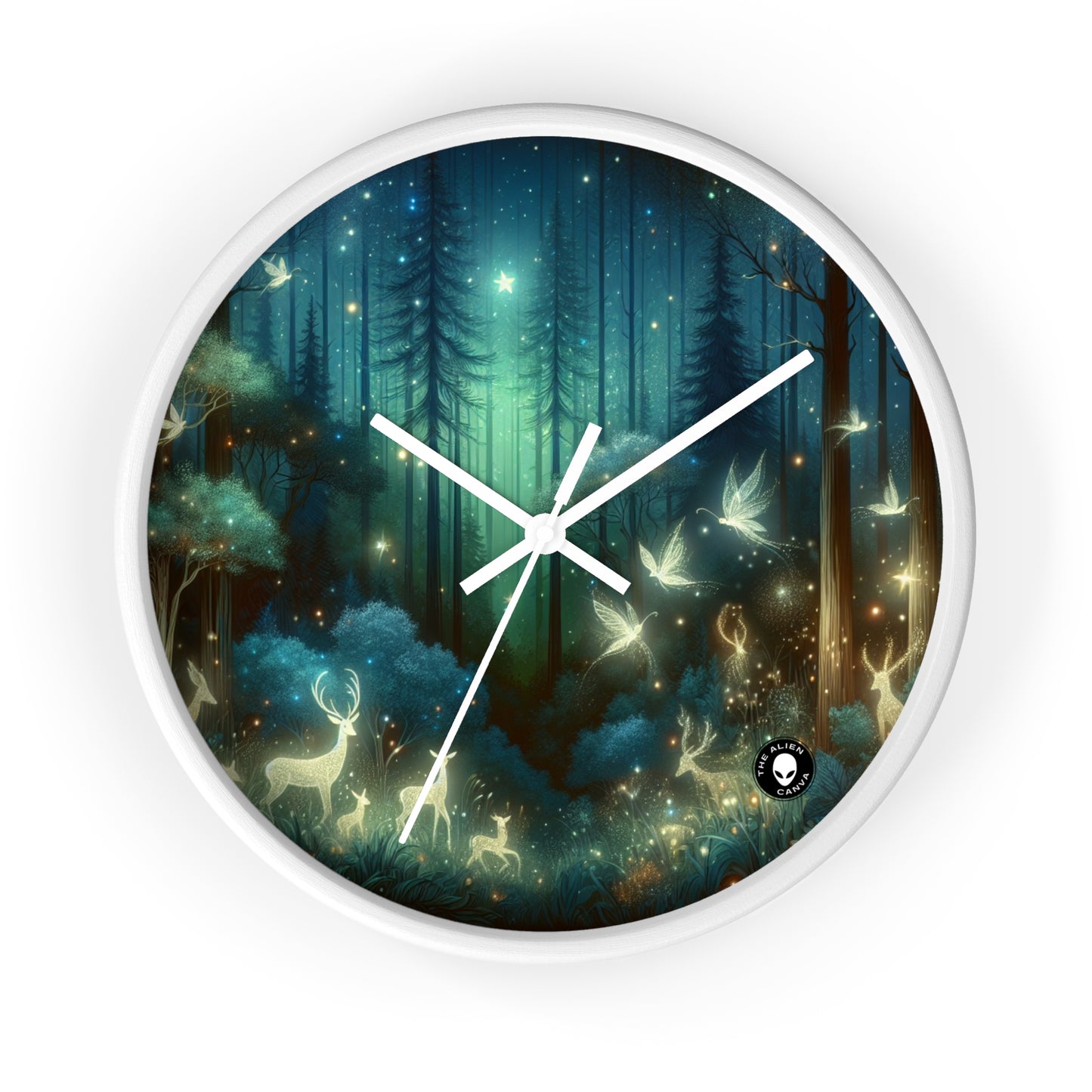 "Enchanted Night in the Whispering Woods" - The Alien Wall Clock