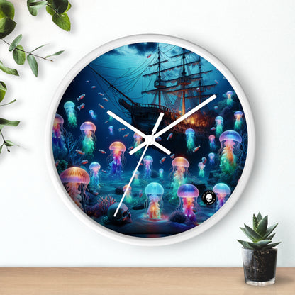 « Le paradis des méduses lumineuses : une aventure sous-marine de rêve » – L'horloge murale Alien