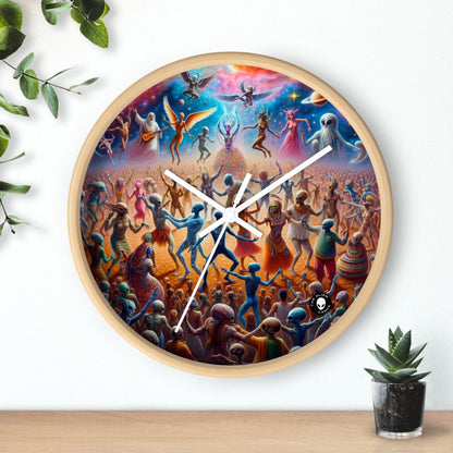 "Interstellar Rave: Embracing Cosmic Unity" - The Alien Wall Clock