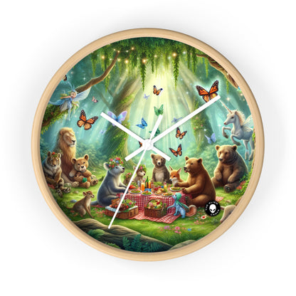 "Enchanted Forest Picnic" - The Alien Wall Clock