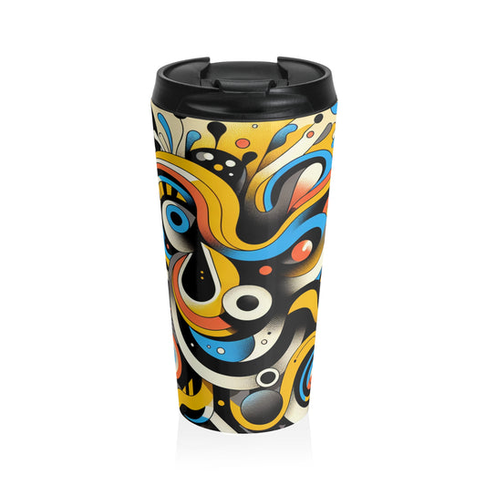 "Dada Fusion: A Whimsical Chaos of Everyday Objects" - The Alien Stainless Steel Travel Mug Neo-Dada