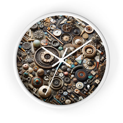 "Nature's Tapestry: Assemblage Art with Found Objects" - The Alien Wall Clock Assemblage Art