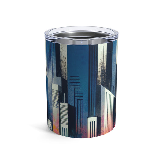 "Robotic Cityscape: A Futuristic Mural" - The Alien Tumbler 10oz Street Art / Graffiti