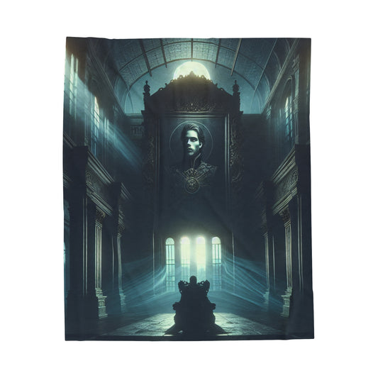 "Moonlight Shadow: A Gothic Portrait" - The Alien Velveteen Plush Blanket Gothic Art Style