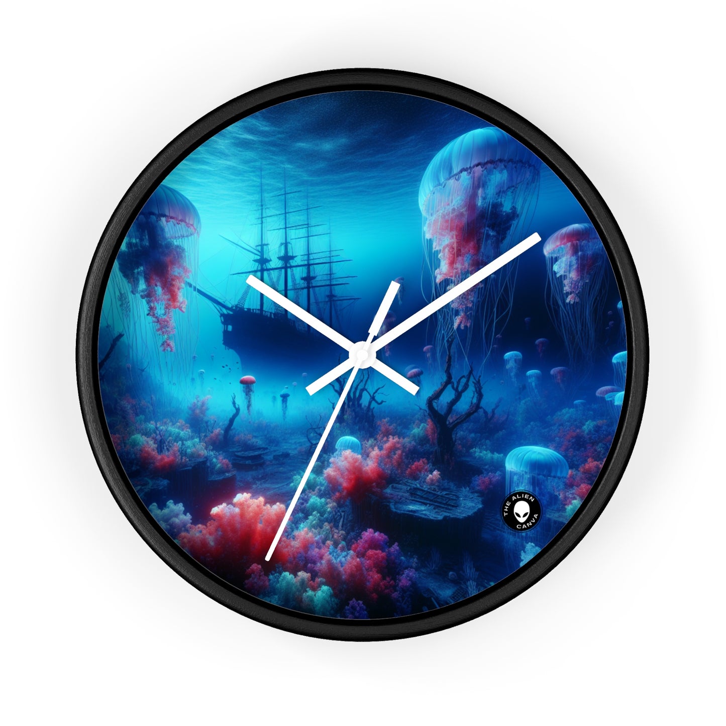 "Jellyfish Haven: A Surreal Underwater World" - The Alien Wall Clock