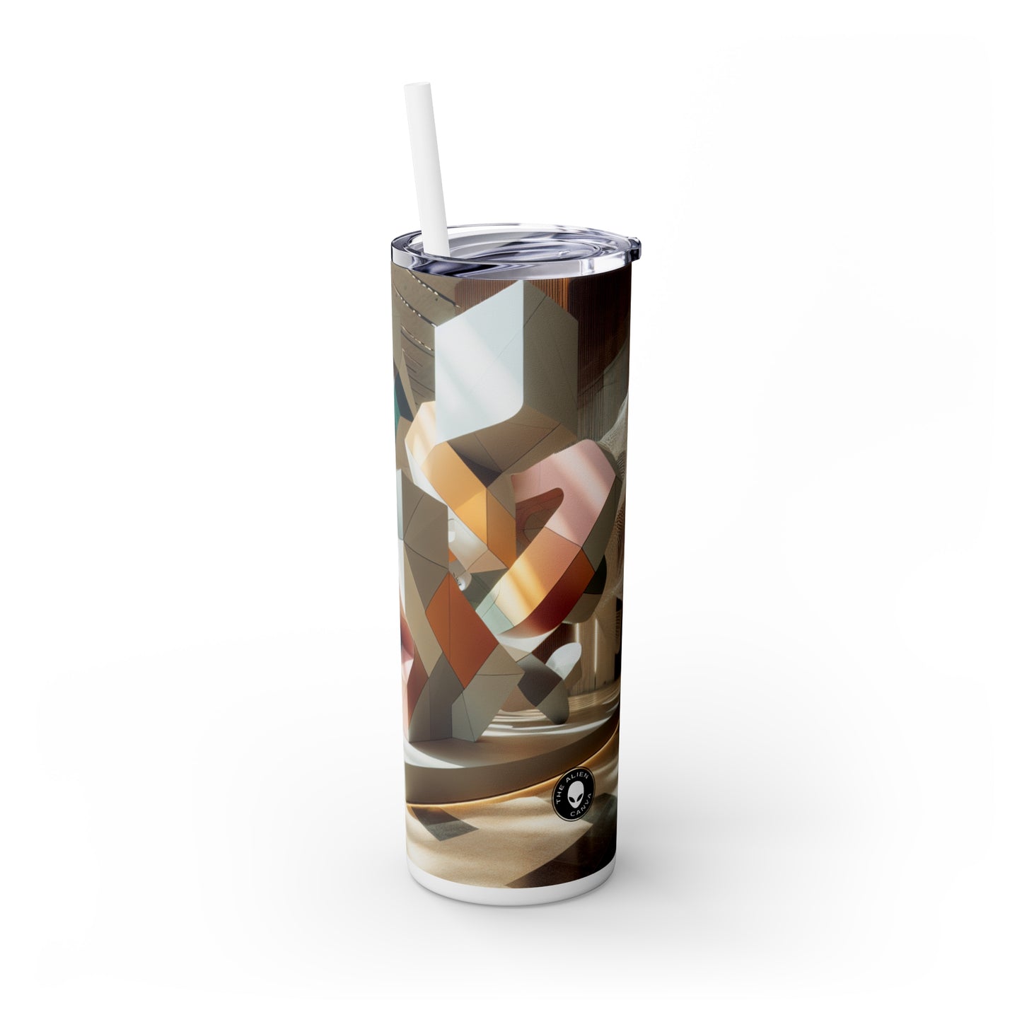 « Refléter l'identité : une perspective déformée » - The Alien Maars® Skinny Tumbler with Straw 20oz Art d'installation