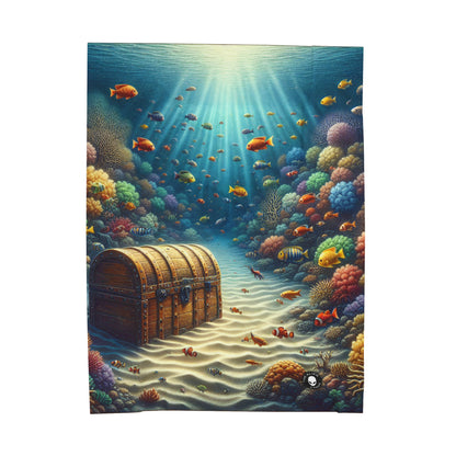 "Beneath the Waves: Treasure in the Coral Reef" - The Alien Velveteen Plush Blanket