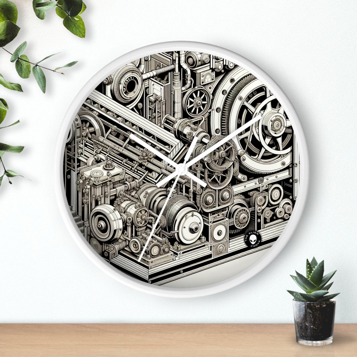 "Urban Precision: Ciudad moderna al atardecer" - El reloj de pared alienígena Precisionismo