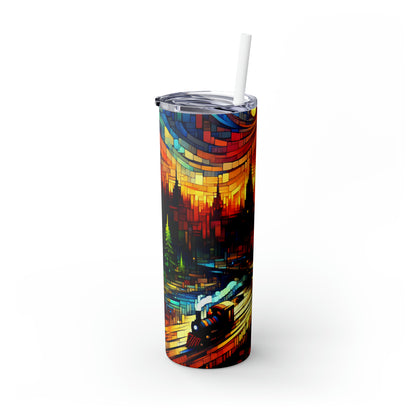 "A World Beyond: An Epic Fantasy Game Landscape" - The Alien Maars® Skinny Tumbler with Straw 20oz Video Game Art