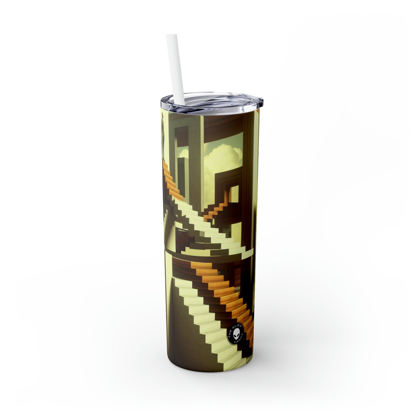 "The Stairway to Paradox" - The Alien Maars® Skinny Tumbler with Straw 20oz