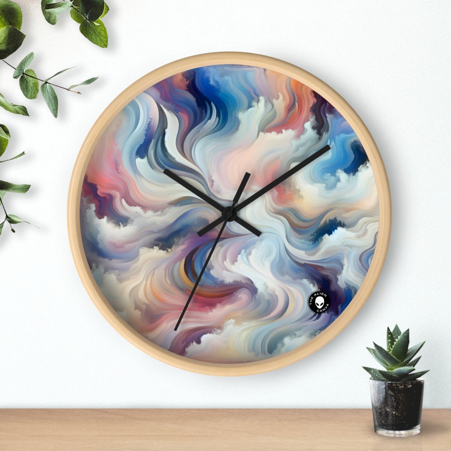 "Harmony in Nature: A Lyrical Abstraction" - The Alien Wall Clock Lyrical Abstraction