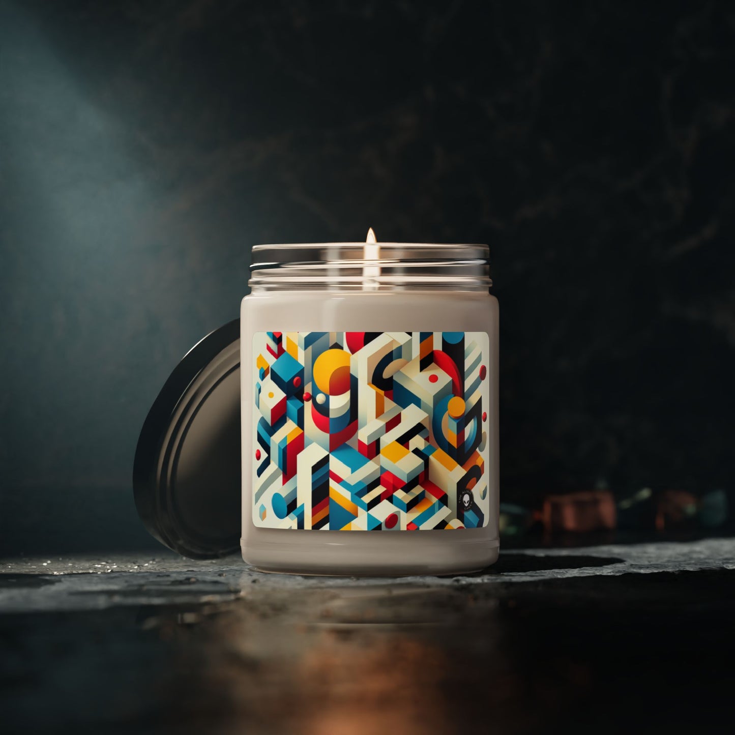 "Harmonious Balance: Geometric Abstract Art" - The Alien Scented Soy Candle 9oz Geometric Abstraction