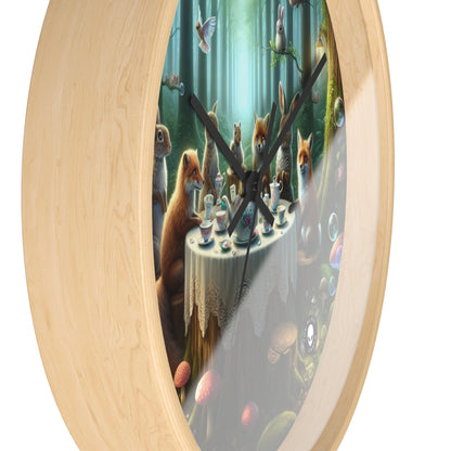 "Enchanted Forest Tea Time" - The Alien Wall Clock