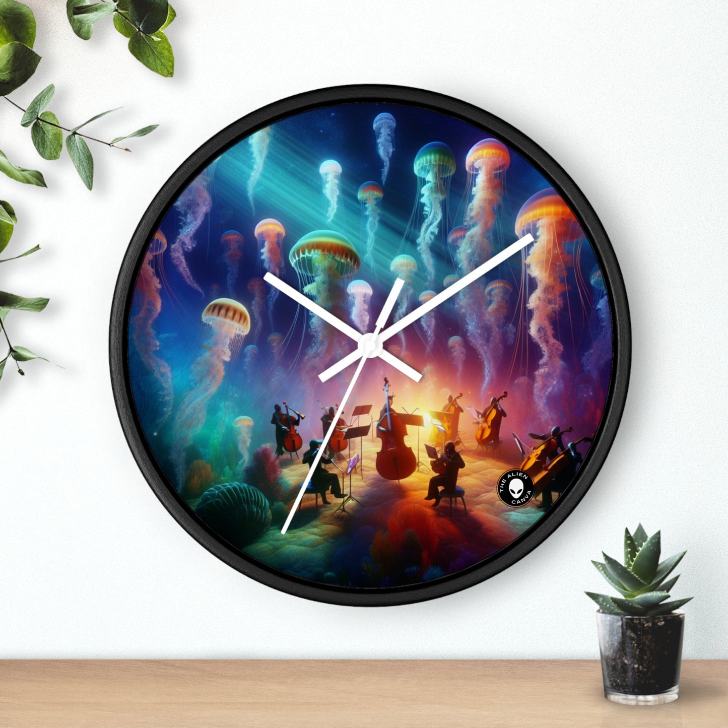 "Serenata de medusas: una sinfonía submarina" - El reloj de pared alienígena