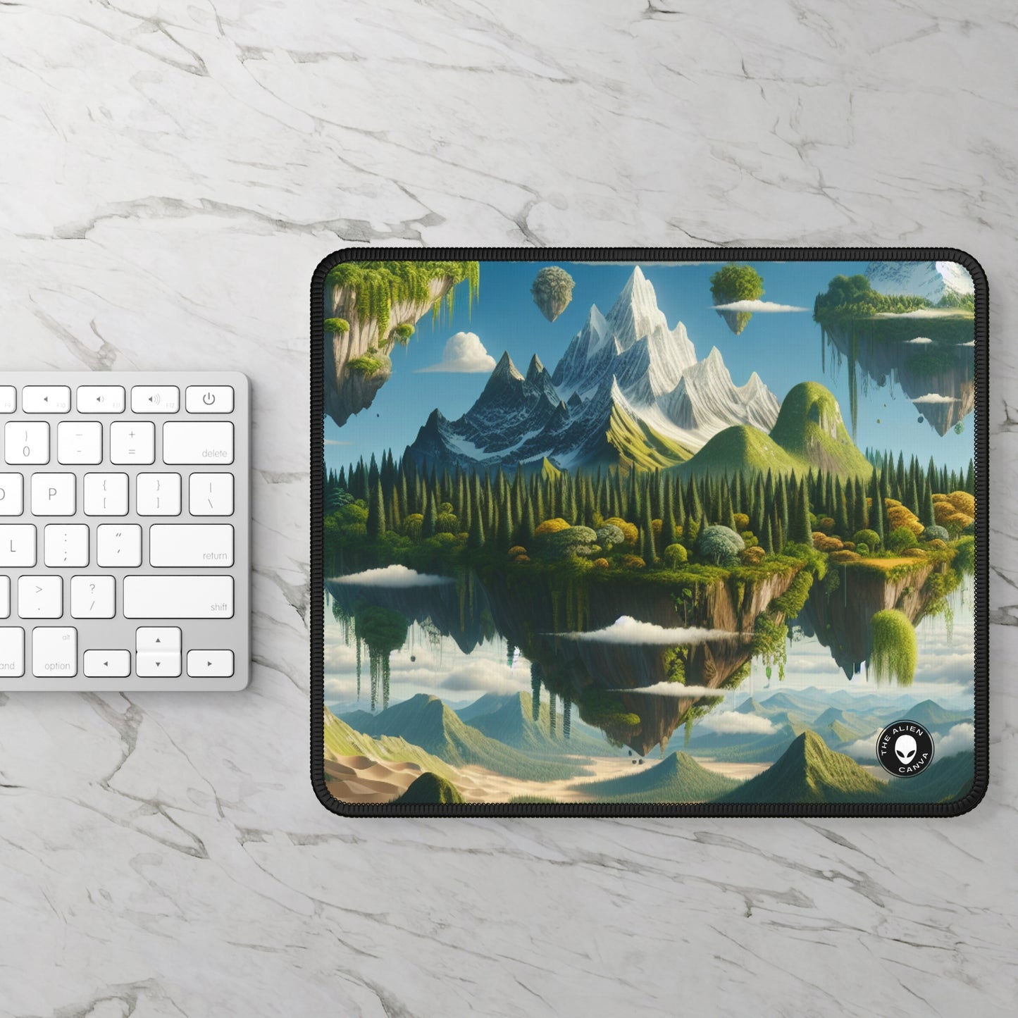 "Elemental Isles: A Dreamlike Journey through Nature's Wonders" - The Alien Gaming Mouse Pad