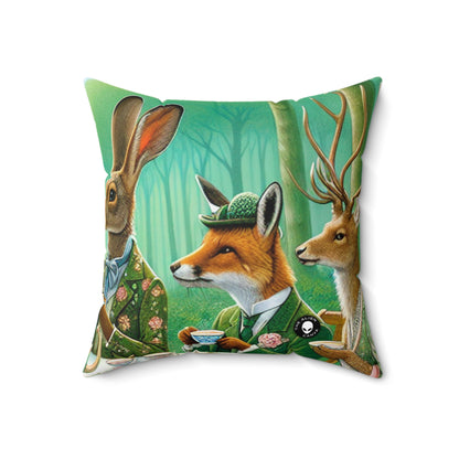 "Enchanted Tea in the Forest"- The Alien Spun Polyester Square Pillow