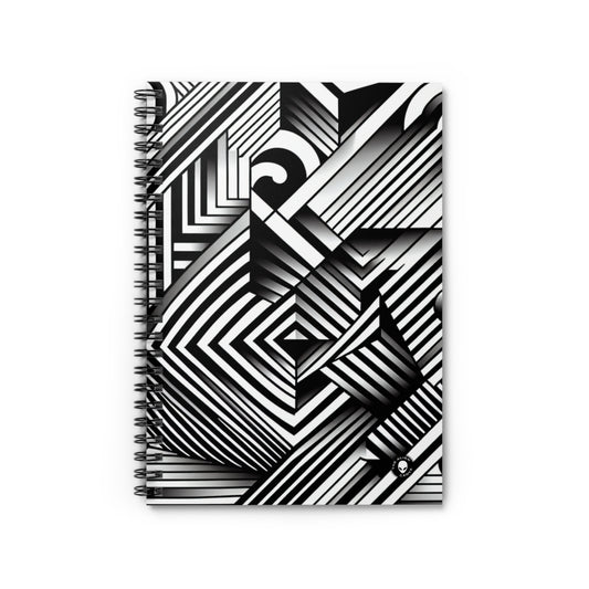 "Swirling Kaleidoscope: A Bold Op Art Vortex" - The Alien Spiral Notebook (Ruled Line) Optical Art (Op Art)