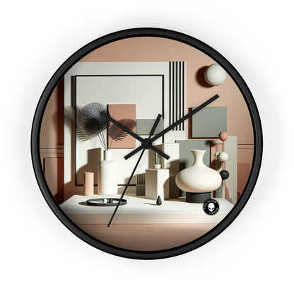 "Armonía en la geometría: una exploración minimalista del arte digital" - El reloj de pared alienígena posminimalismo