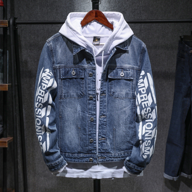 Veste en jean imprimée