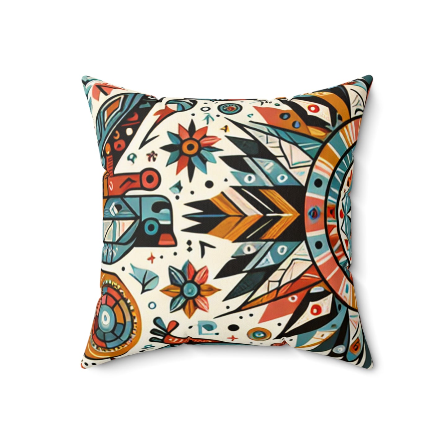 "Nature's Wisdom: An Indigenous Tribute"- The Alien Spun Polyester Square Pillow Indigenous Art