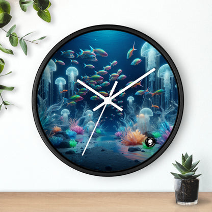 "Neon Dreams: The Underwater Wonderland" - The Alien Wall Clock