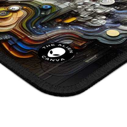 "Caos urbano: un paisaje urbano neoexpresionista" - The Alien Gaming Mouse Pad Neoexpresionismo