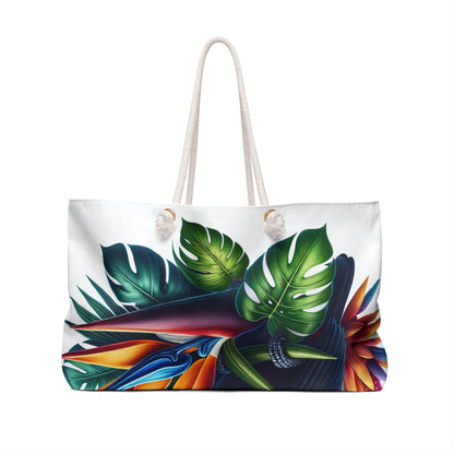 "Toucan sur une fleur tropicale" - Le style hyperréaliste du sac Alien Weekender