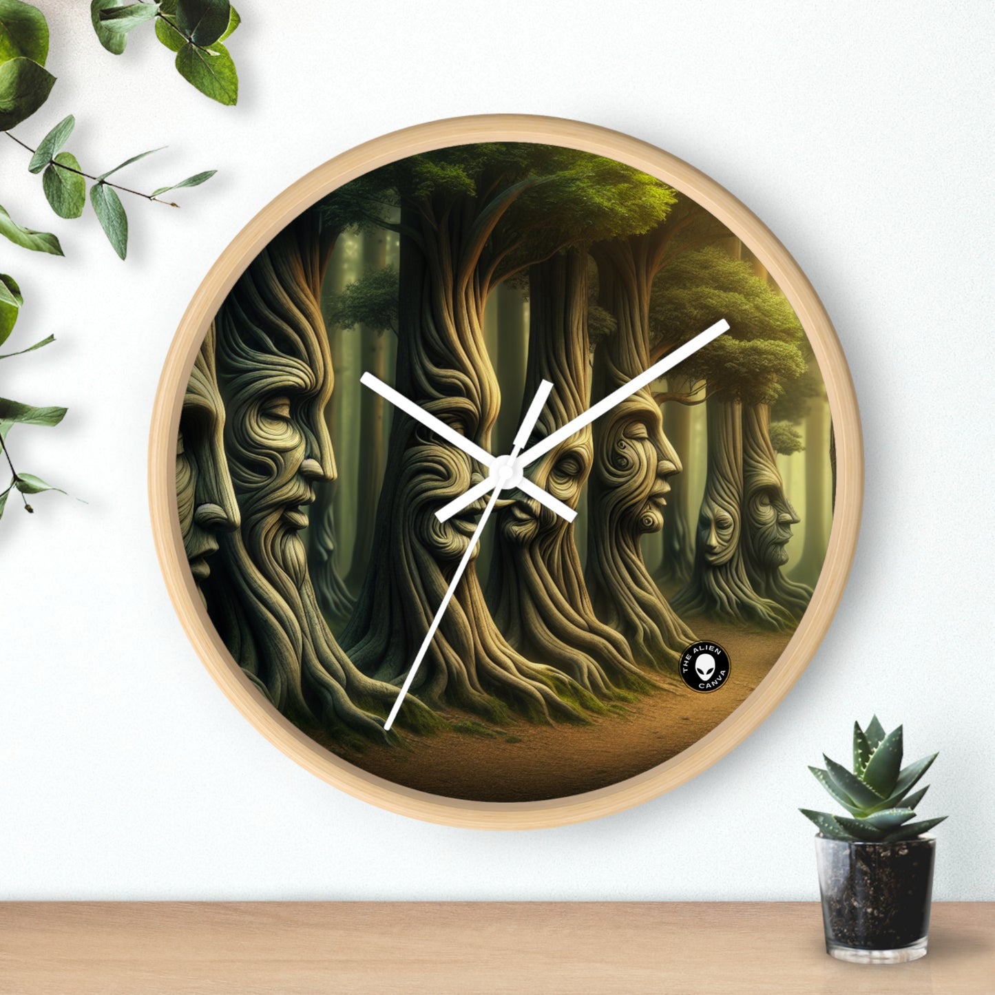 "Whispering Trees: Secrets of the Mystic Forest" - The Alien Wall Clock