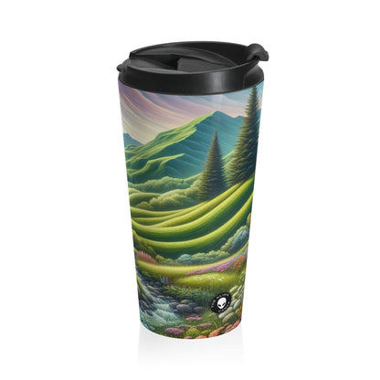 "Seasons in Serenity: An Environmental Art Journey" - The Alien Stainless Steel Travel Mug Environmental Art