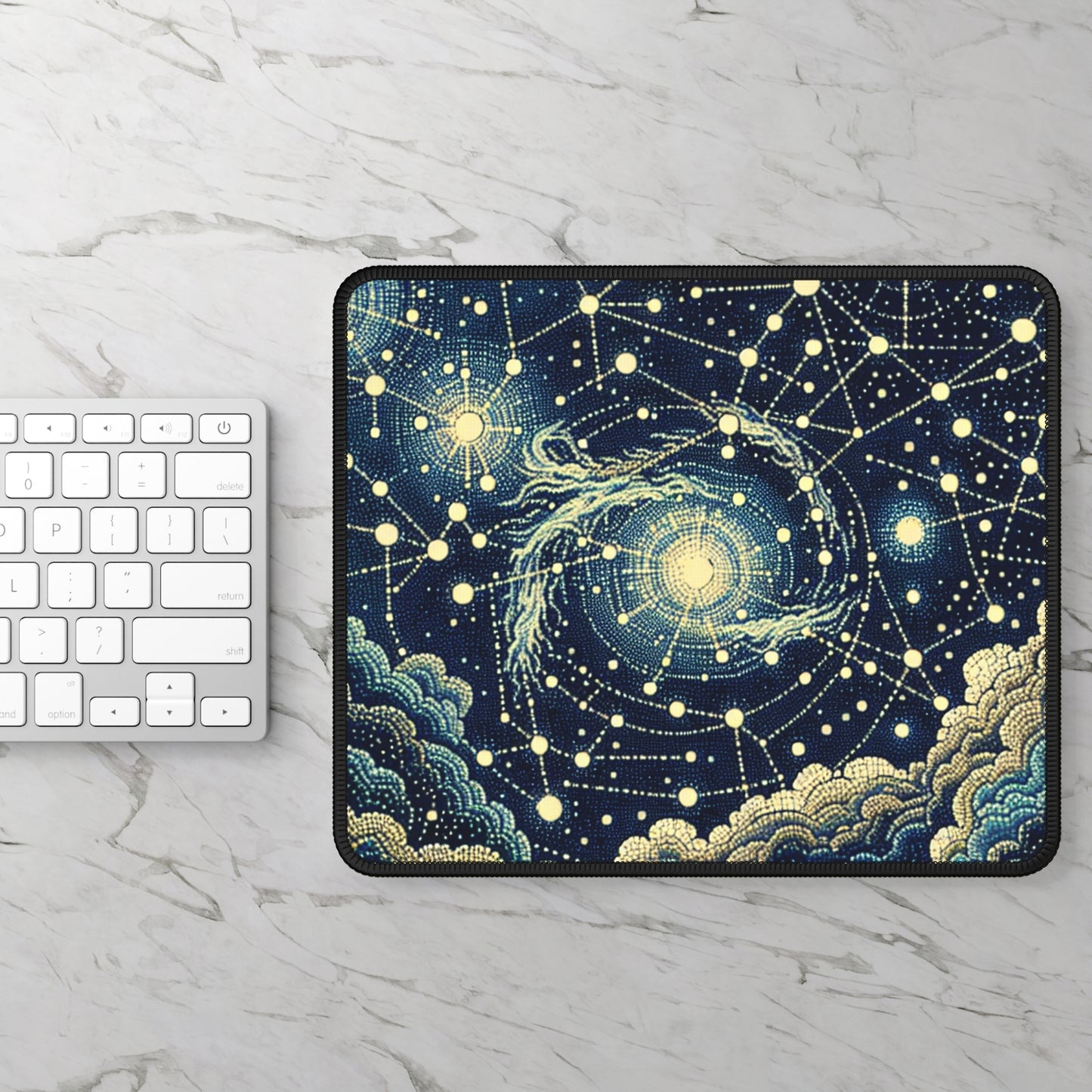 "Dotting the Heavens" - The Alien Gaming Mouse Pad Pointillism Style