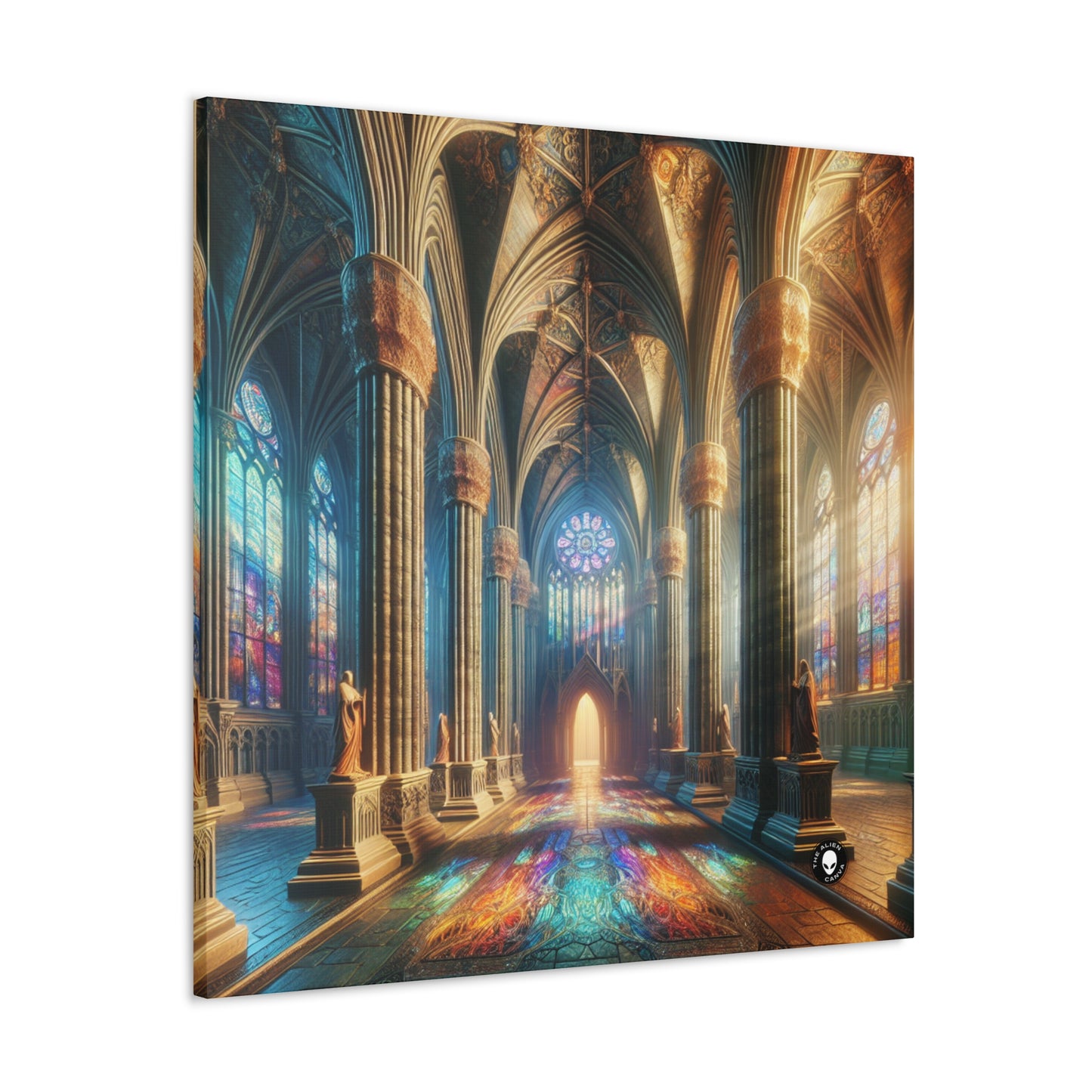 Shadows of the Gothic Cathedral - The Alien Canva Gothic Art