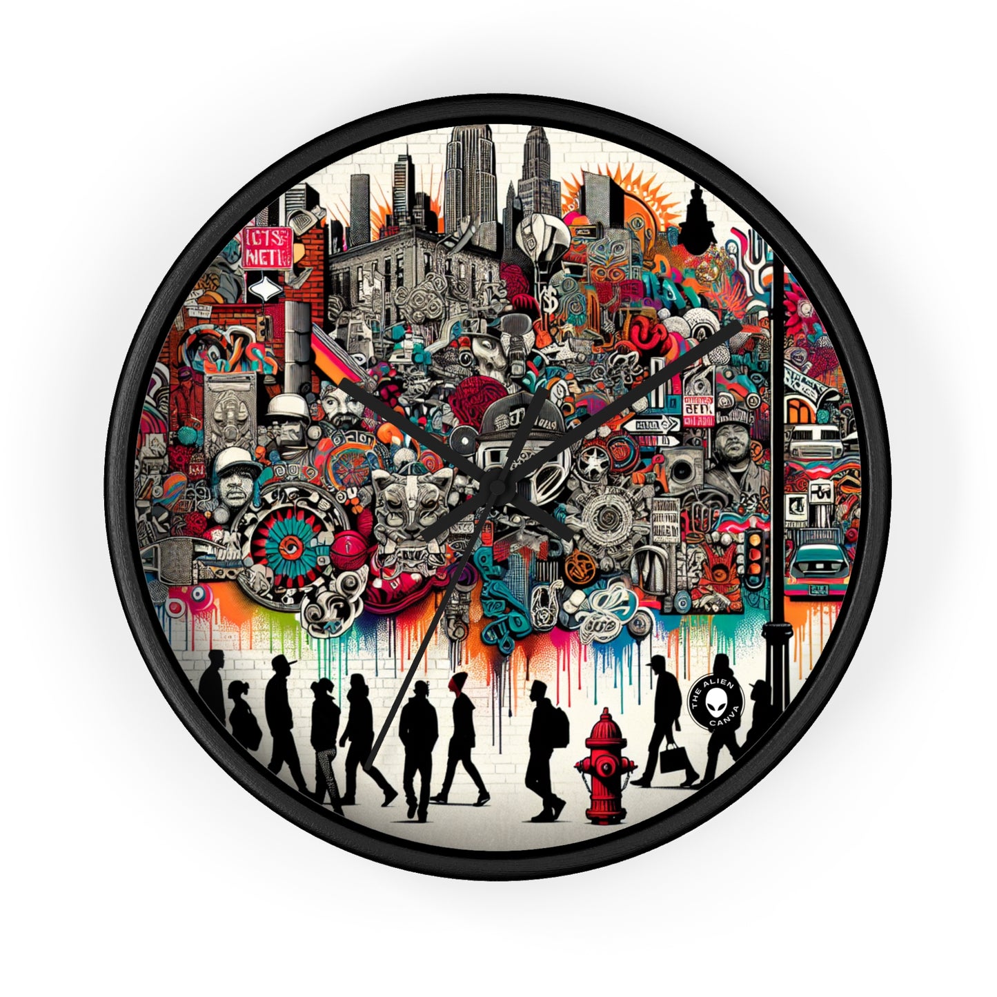 "Fantasy Fusion: A Vibrant Mural of Mythical Creatures" - The Alien Wall Clock Street Art