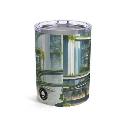 "Nature's Fusion: A Futuristic Cityscape" - The Alien Tumbler 10oz