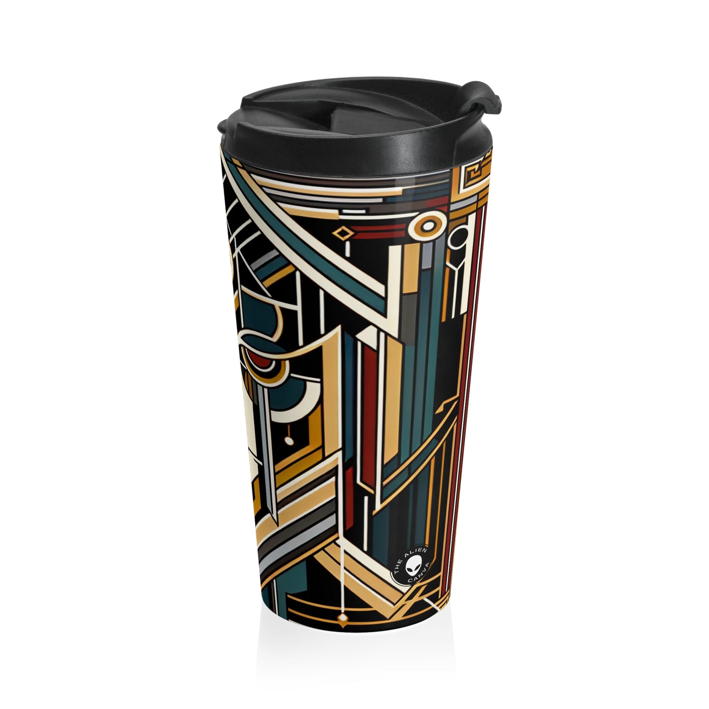 "Glamour & Decadence: A 1920s Art Deco Cocktail Soiree" - The Alien Stainless Steel Travel Mug Art Deco