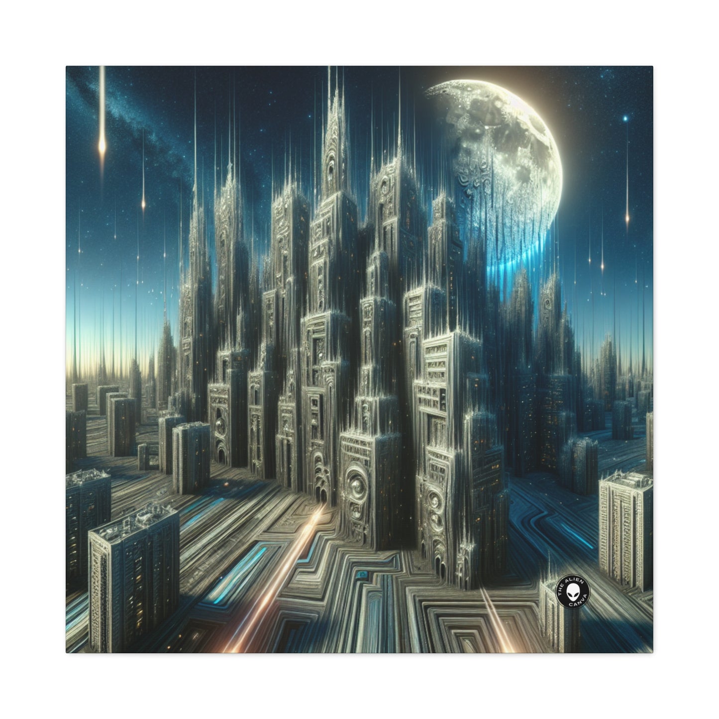 "Nighttime Cityscape Melt" - The Alien Canva