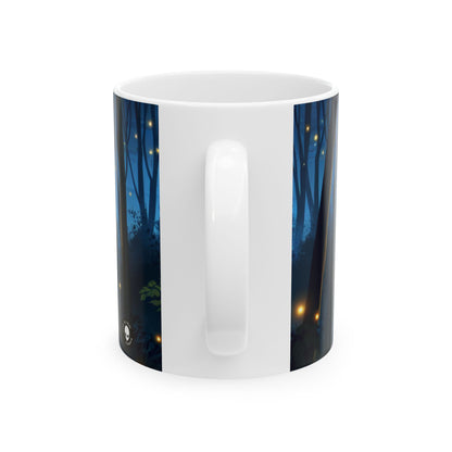 « Crépuscule enchanté : lucioles dans la forêt » – Tasse en céramique Alien 11 oz