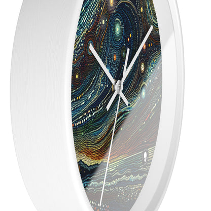 "Starry Dots: A Celestial Mosaic" - El puntillismo del reloj de pared alienígena