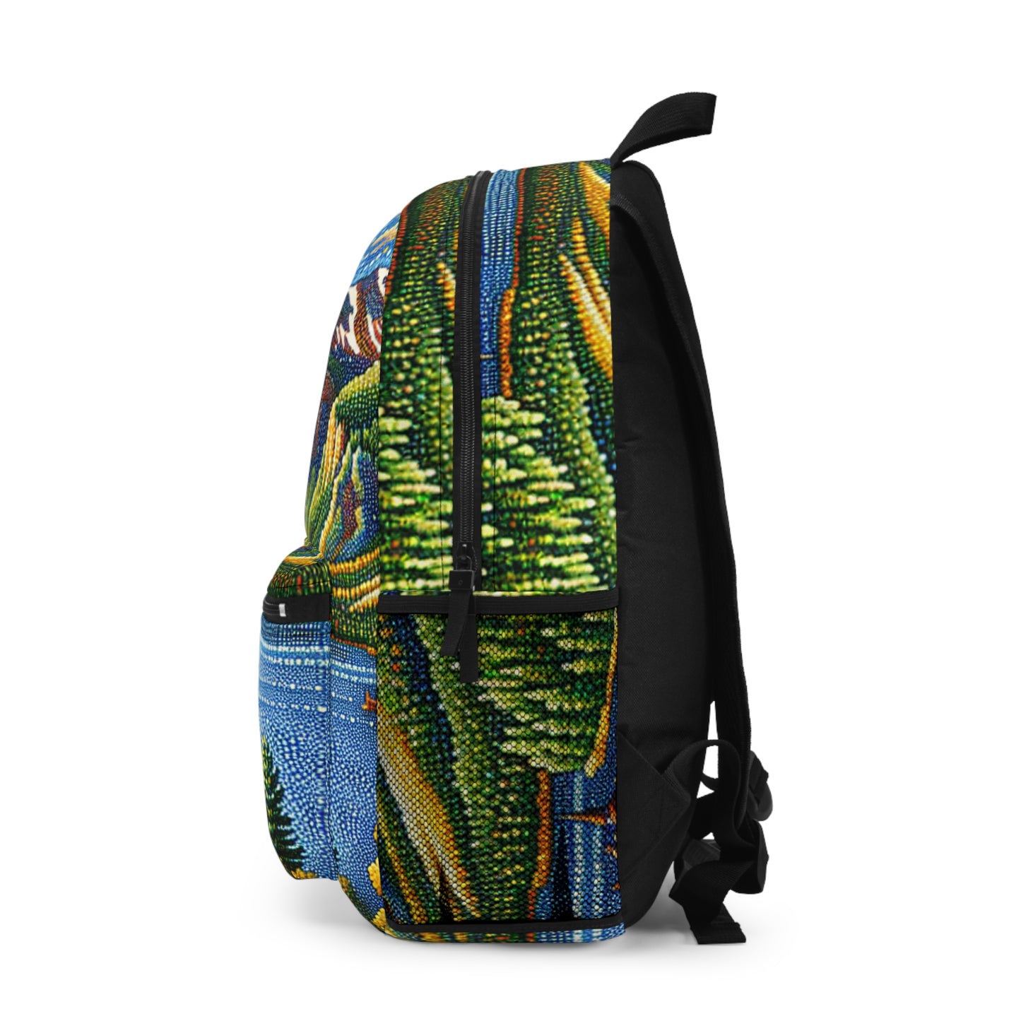 "Tranquil Sunset: A Pointillist Masterpiece of Serene Countryside" - The Alien Backpack Pointillism