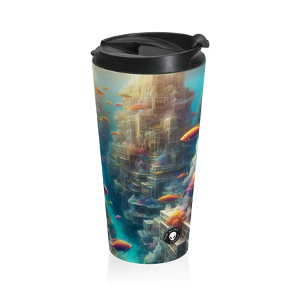 "Coralline City: A Surreal Underwater Wonderland" - The Alien Stainless Steel Travel Mug