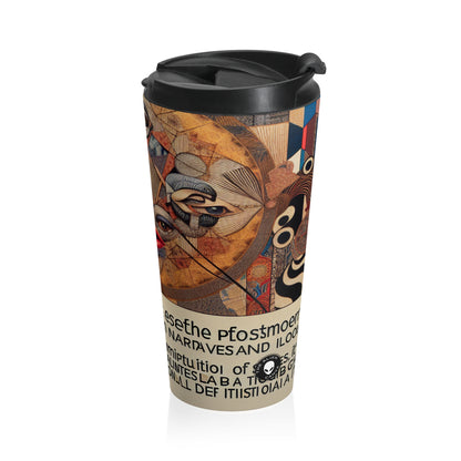 "Digital Chaos: A Postmodern Collage" - The Alien Stainless Steel Travel Mug Postmodern Art